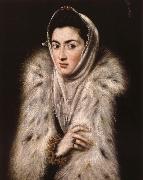 El Greco Lady in a fur wrap France oil painting artist